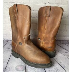 Justin Conductor 10” Work Boots Hazel Leather Mens Size 7